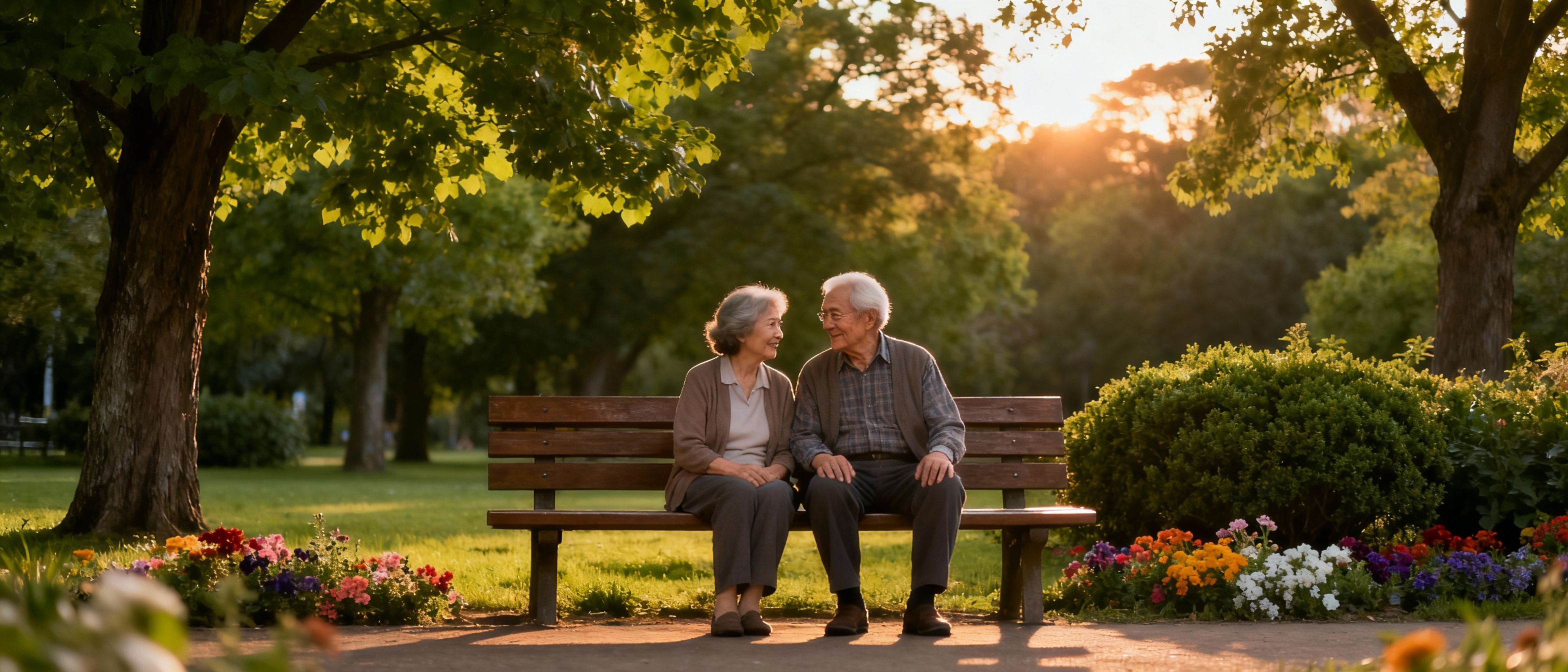 Personnes âgées dans un parc